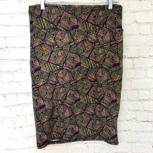 LuLaRoe Colorful Abstract Skirt - Size Medium